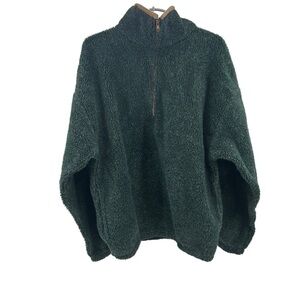 Arctic Image 1/4 zip high pile teddy fleece pullover Forrest green L winter cozy